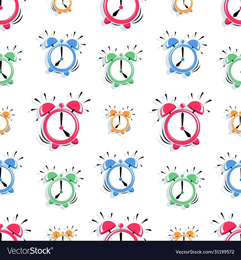 Alarm clock icon background pattern vector image Alarm clock icon background pattern