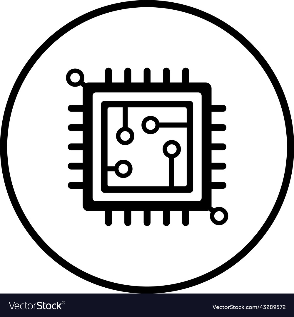 Chip circuit microchip processor icon black