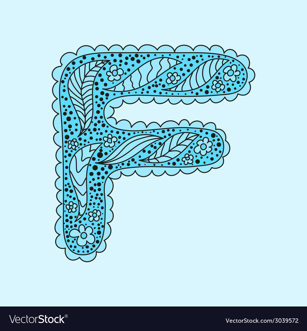 Cute letter f floral monogram