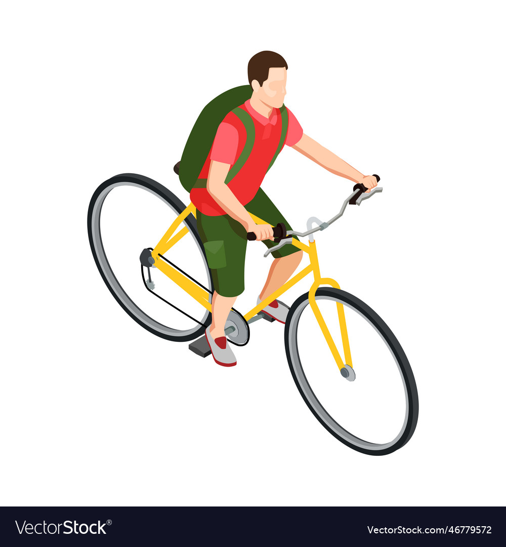 Cyclist isometric Royalty Free Vector Image - VectorStock
