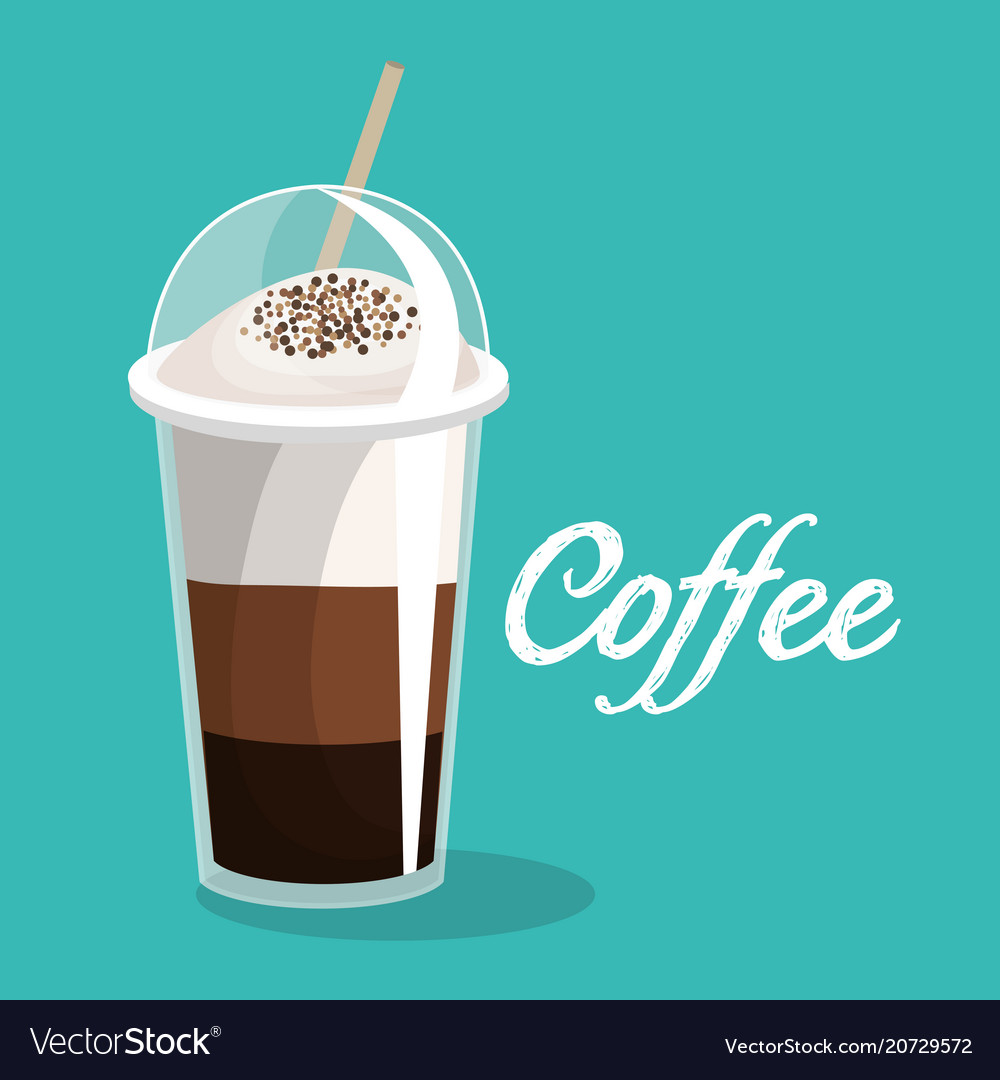 Download Delicious coffee iced beverage Royalty Free Vector Image