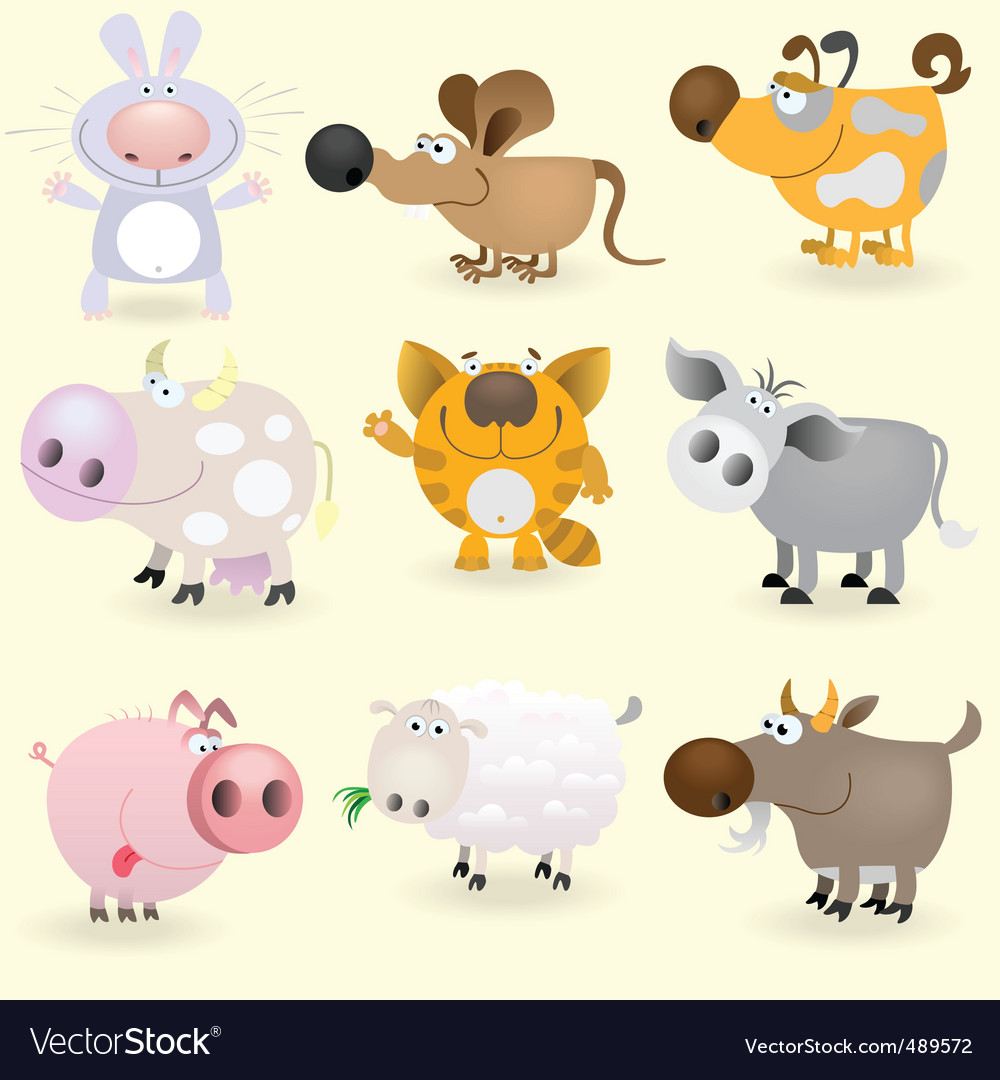 Domestic animals set Royalty Free Vector Image