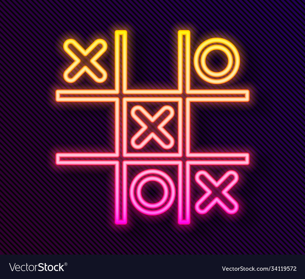 neon tic tac toe jogo cor vermelha ilustração vetorial imagem estilo plano  7450249 Vetor no Vecteezy