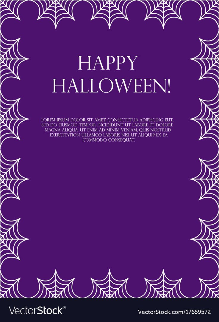 Halloween square frame for text with spider web