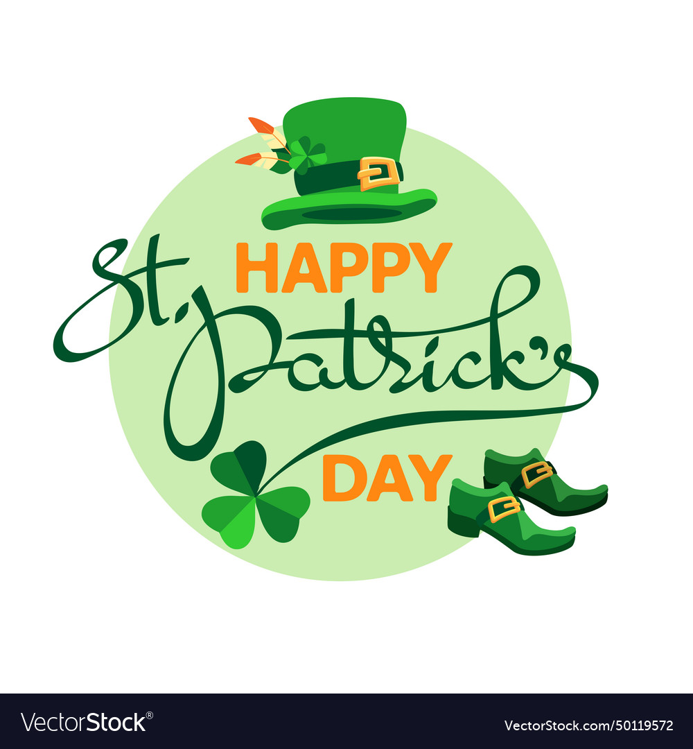 Happy st patricks day handwritten lettering