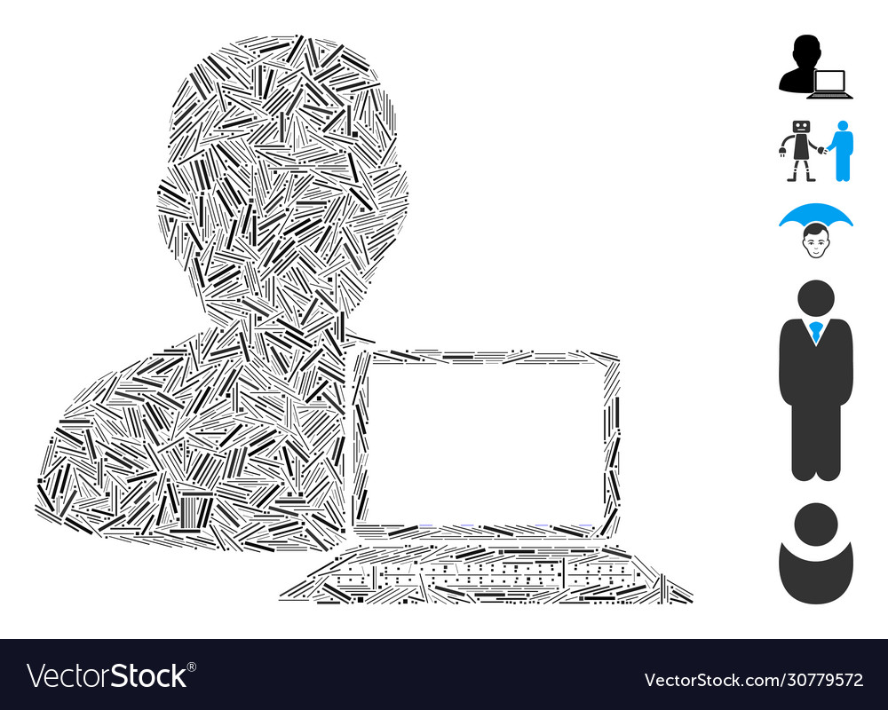 Hatch computer programmer icon collage vector image Hatch computer programmer icon collage