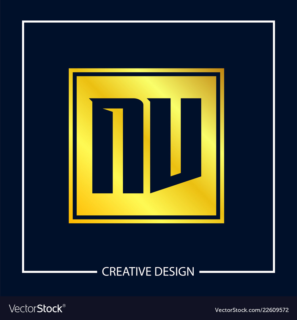 Initial nv letter logo template design