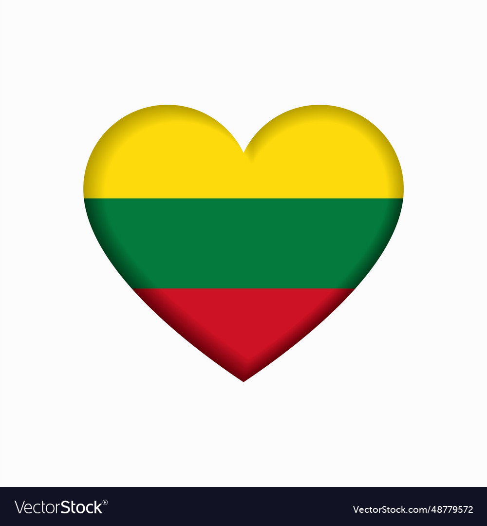 Lithuanian flag heart-shaped sign Royalty Free Vector Image