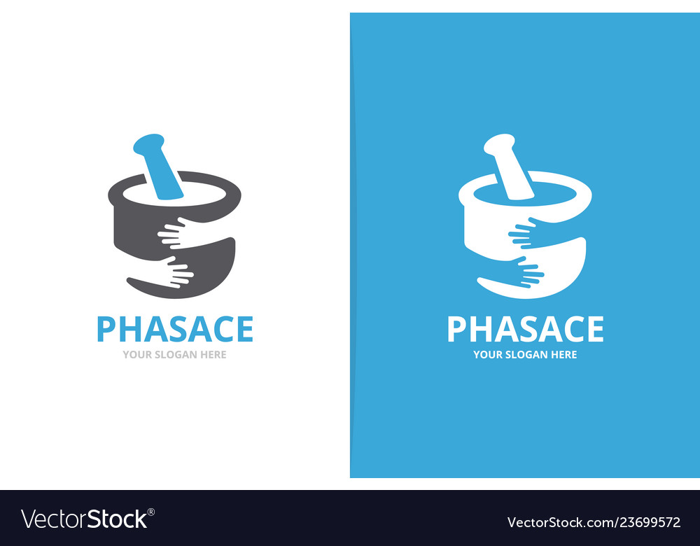 Pharmazie und Hände Logo Kombination