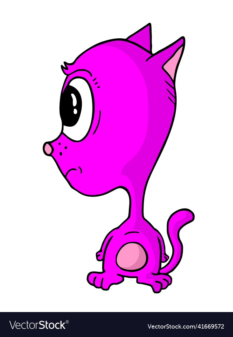 Pink cat vector image Pink cat