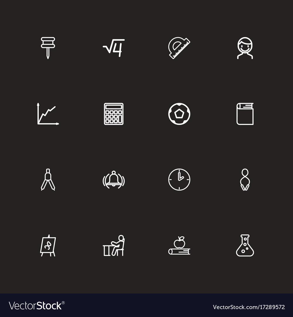 Set of 16 editable science outline icons includes