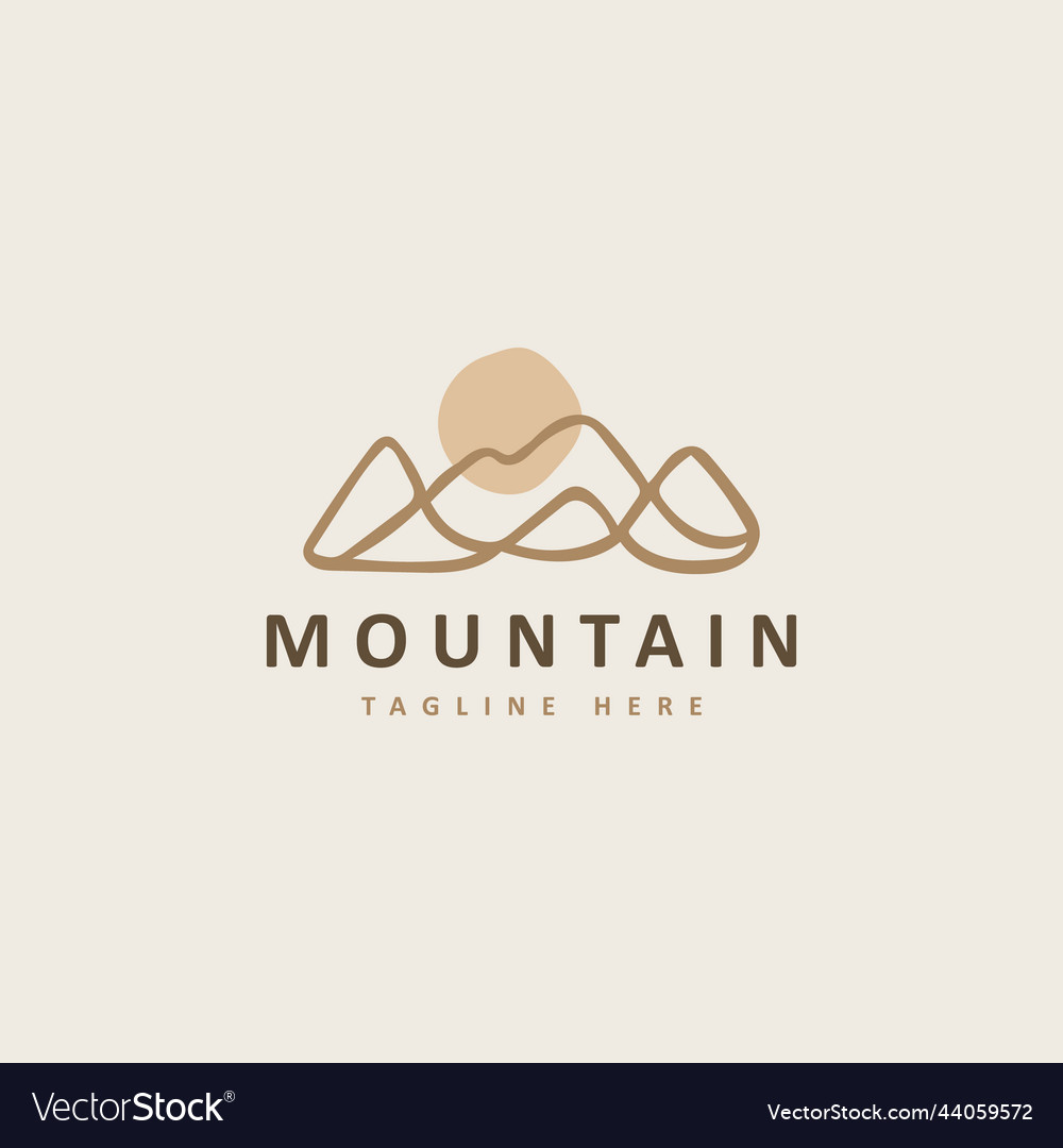 Simple line drawing of mountains universal