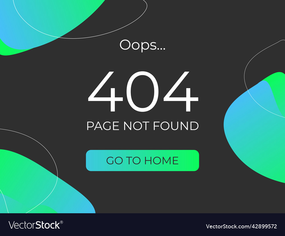 Ux ui design 404 fehleranwenderoberfläche mit grün vector image Ux ui design 404 fehleranwenderoberfläche mit grün