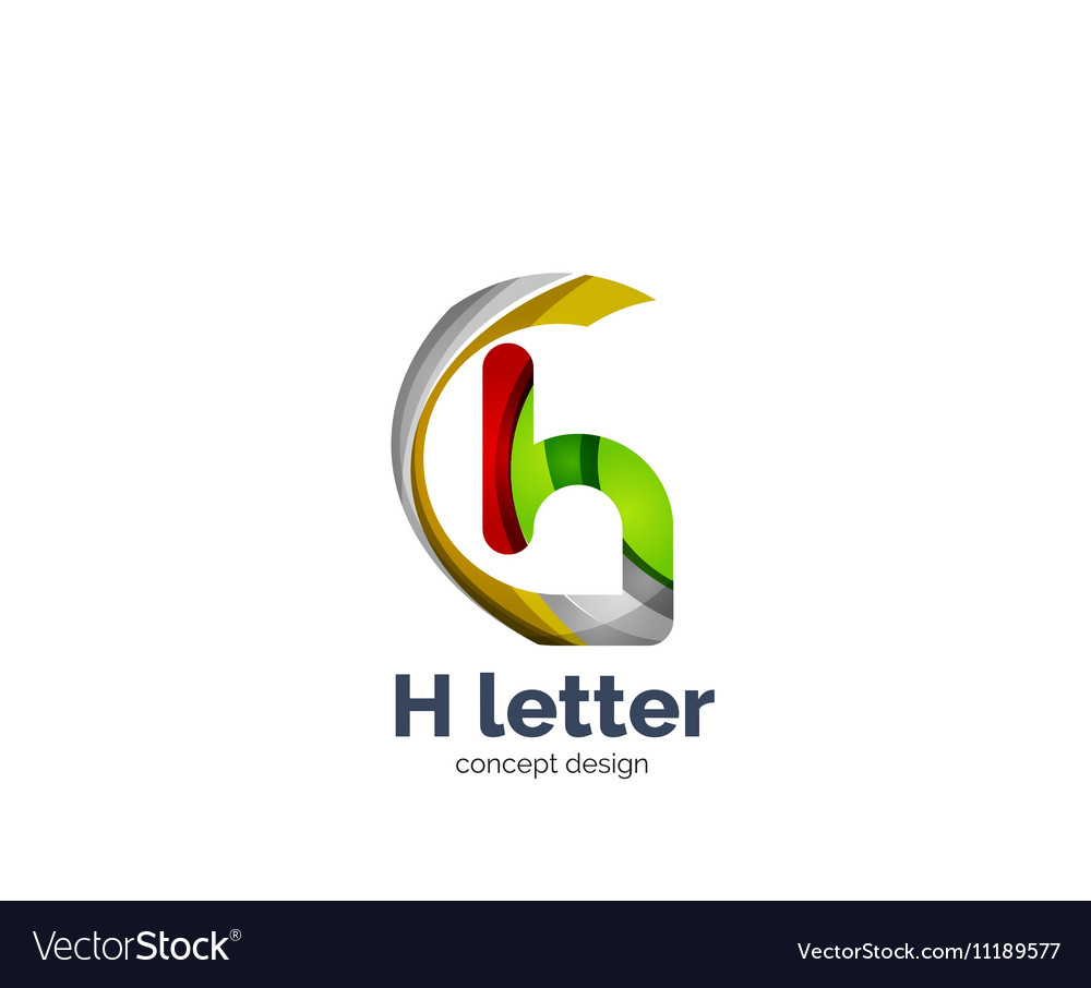 Abstract h geometric letter logo template Vector Image