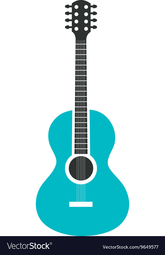 Acoustic guitar music instrument icon design