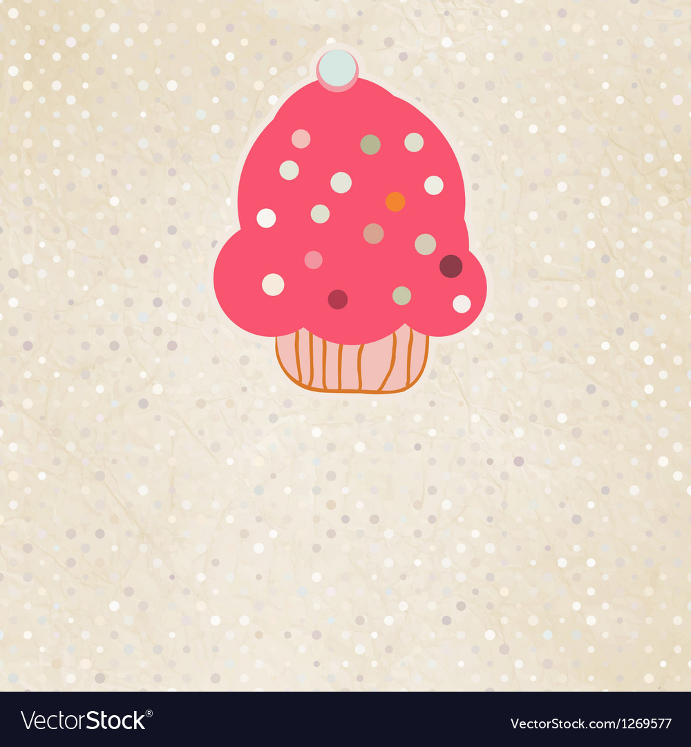 Background with cupcake and polka dot eps 8