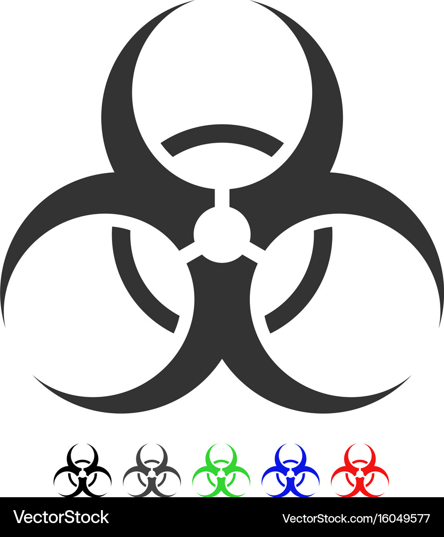Biohazard symbol flat icon Royalty Free Vector Image