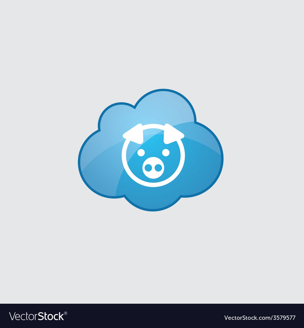 Blue cloud pig icon