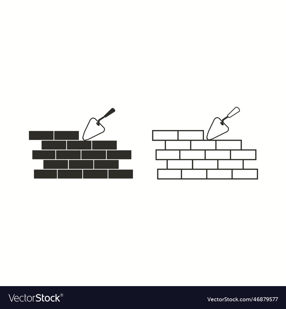 Brickwork line and glyph icon Royalty Free Vector Image