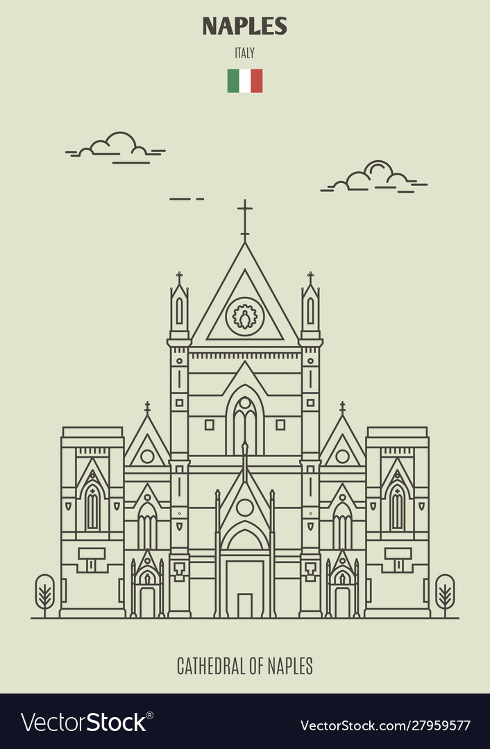 Cathedral naples italy Royalty Free Vector Image