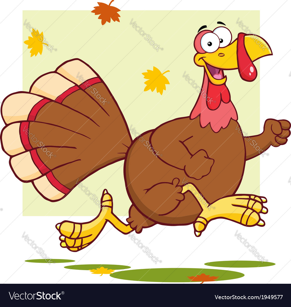 Christmas and thanksgiving turkey cartoon Vector Image