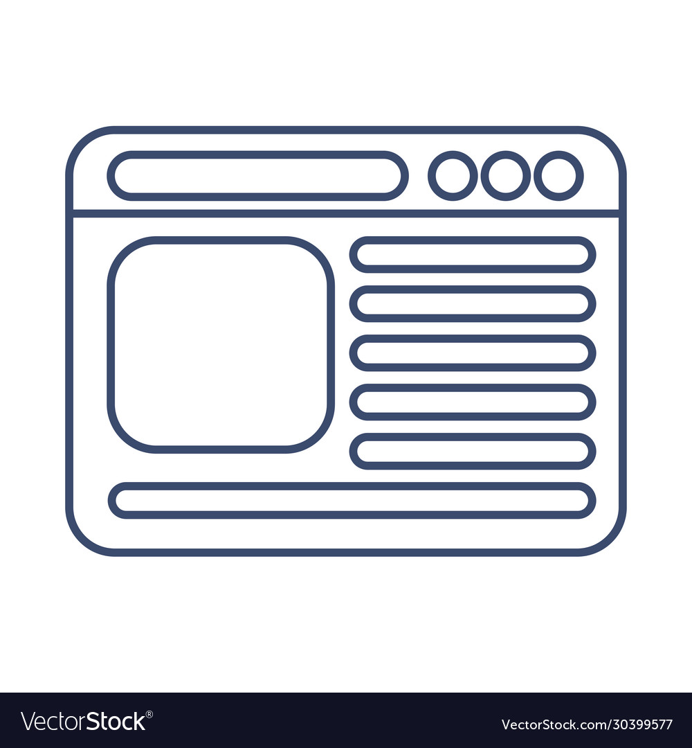 Computer window line style icon vector image Computer window line style icon