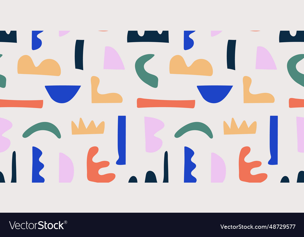 Cute naive seamless pattern with colorful abstract