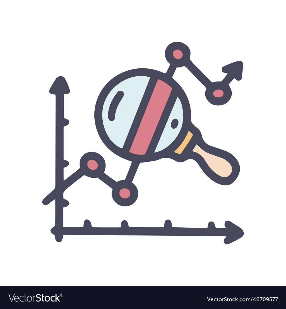 Data exploration color doodle simple icon Vector Image