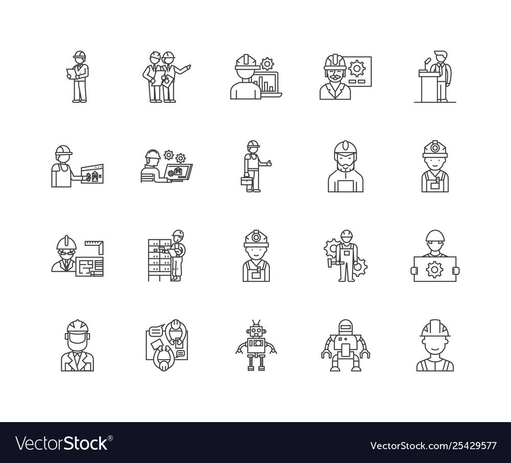 Energy assesors line icons signs set