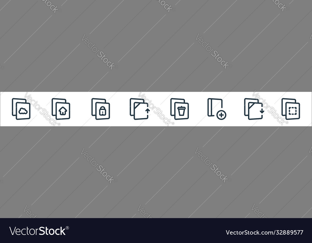 File and archive line icons linear set quality vector image File and archive line icons linear set quality