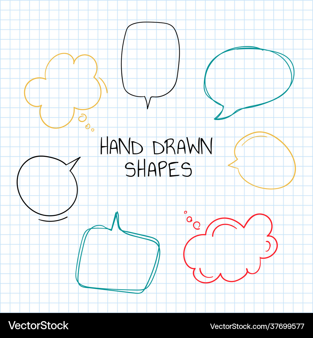 Hand drawn speech bubble collection Royalty Free Vector