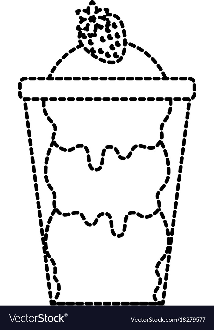 Ice cream with strawberry in glass cup Royalty Free Vector