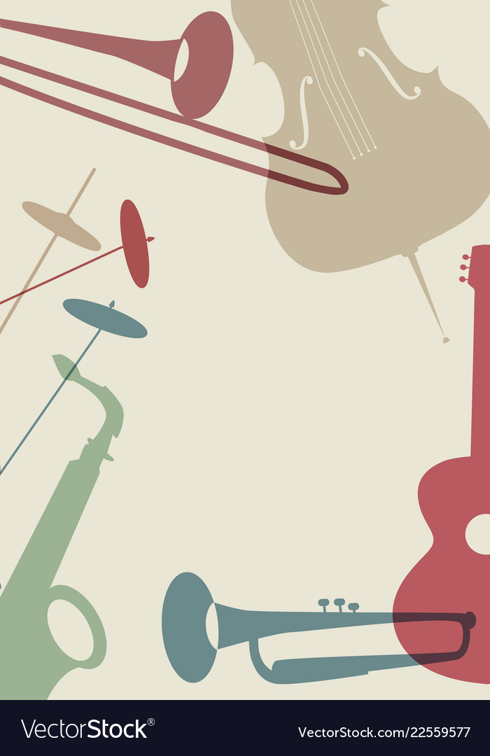 Jazz poster set of musical instruments typical Vector Image