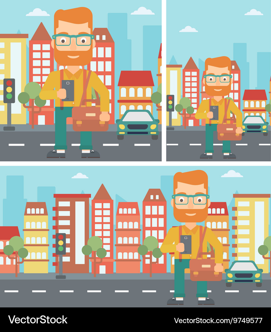 Man using smartphone Royalty Free Vector Image