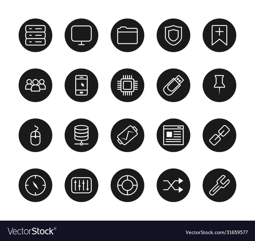 Mouse device and ui or ux icon set block style