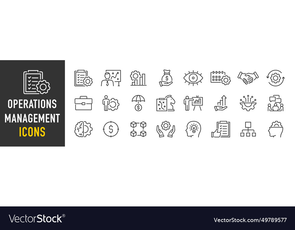 Operations management web icons in line style