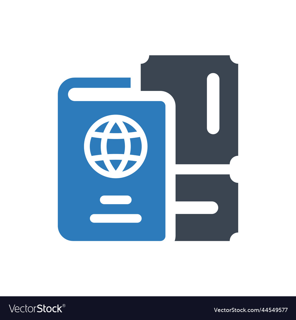 Passport Ticket Icon Royalty Free Vector Image