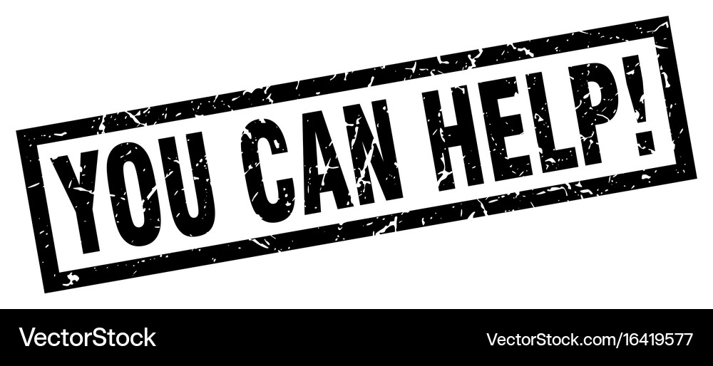 Square grunge black you can help stamp Royalty Free Vector