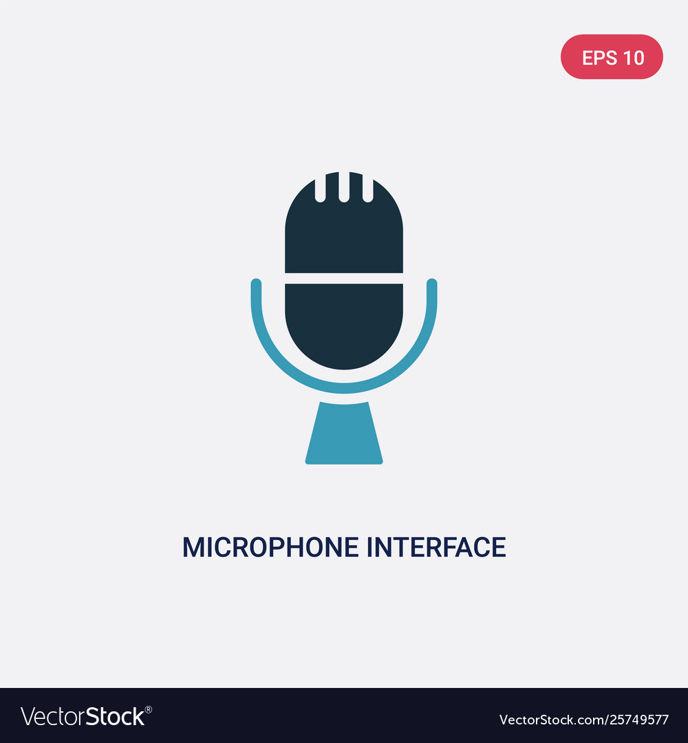 Two color microphone interface icon from