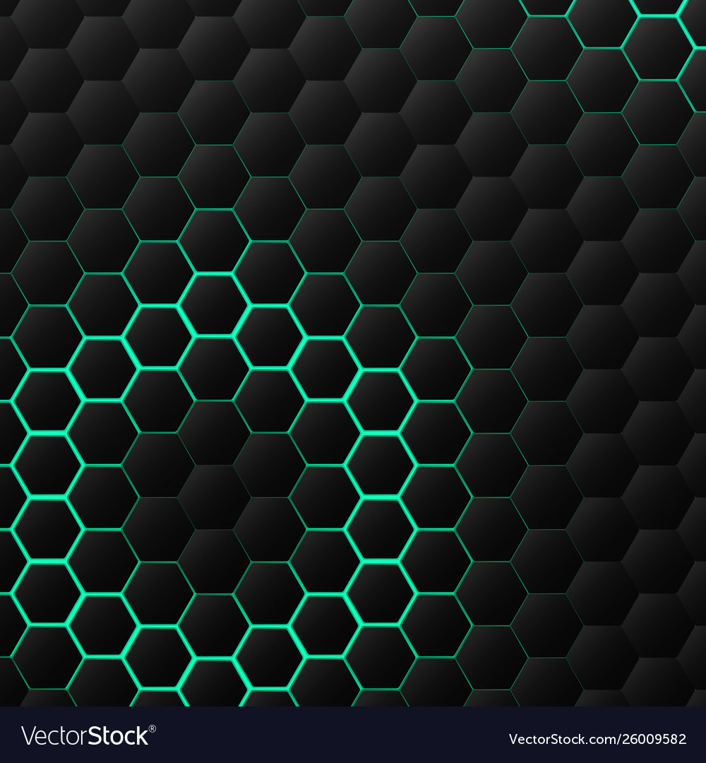 Abstract black hexagonal technology pattern Vector Image