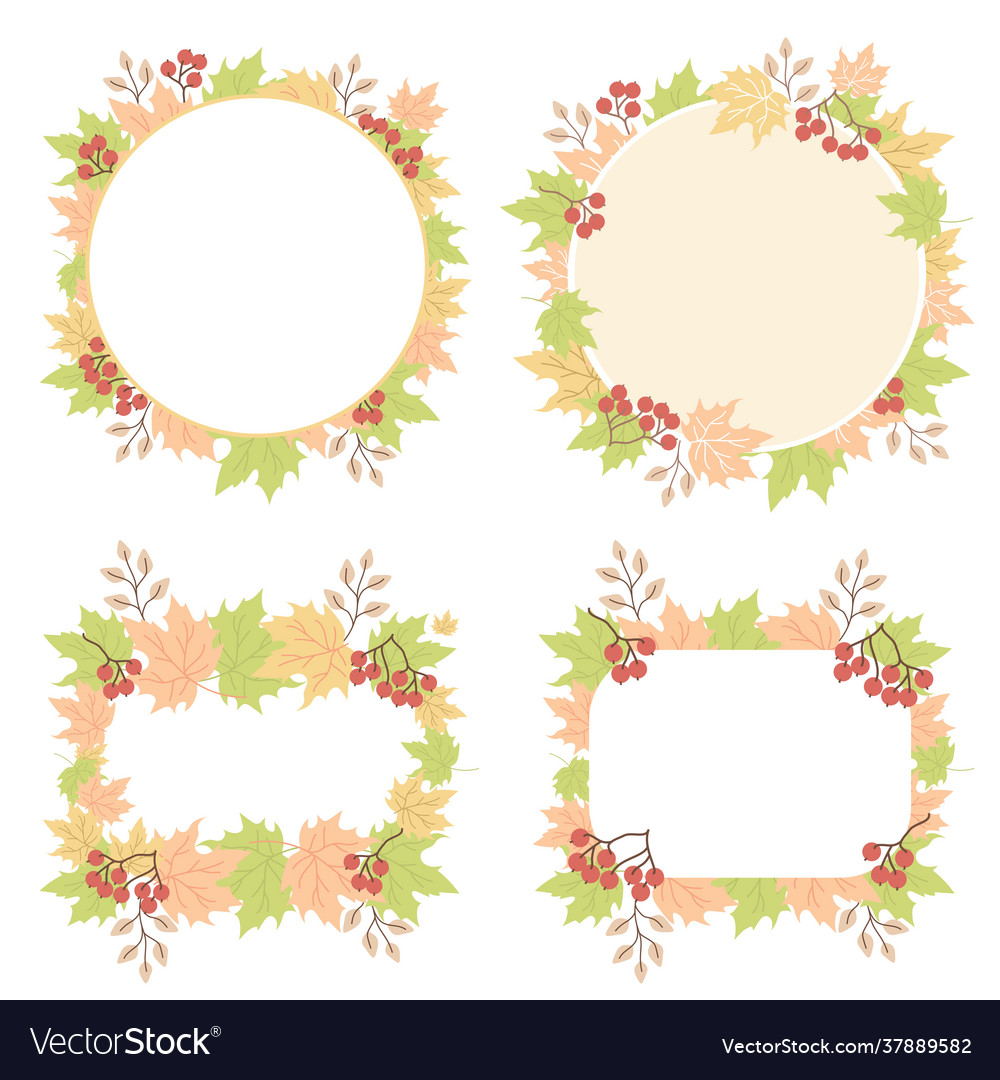Autumn pattern from leaves collection frames vector image Autumn pattern from leaves collection frames