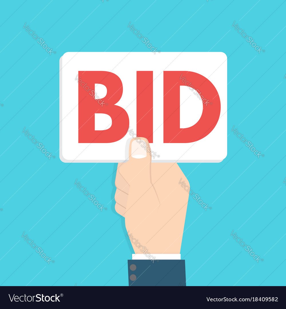 Bid sign Royalty Free Vector Image VectorStock