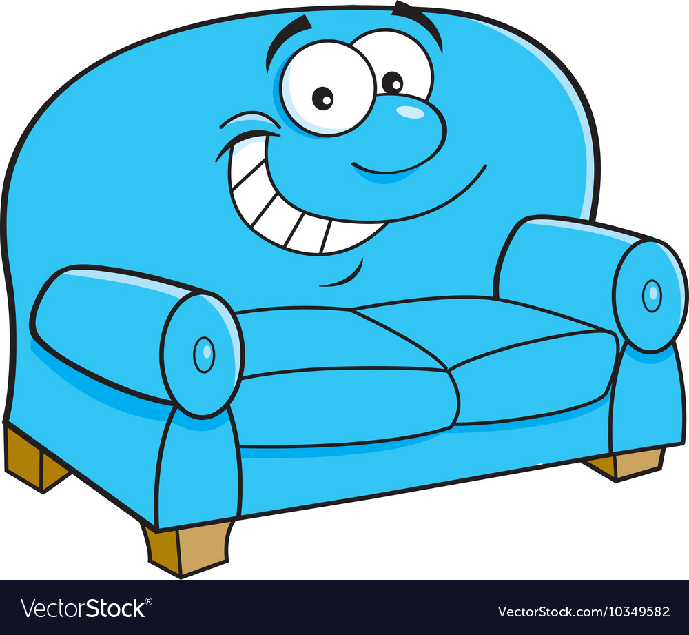 Cartoon smiling couch Royalty Free Vector Image