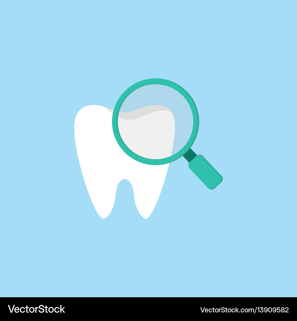 Checking teeth flat icon Royalty Free Vector Image