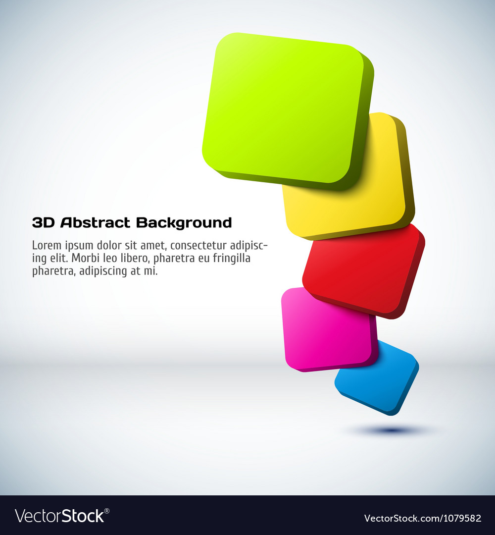 Colorful 3D rectangle background Royalty Free Vector Image