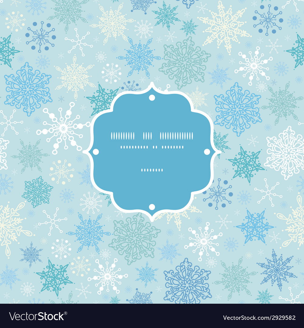 Falling snow frame seamless pattern background