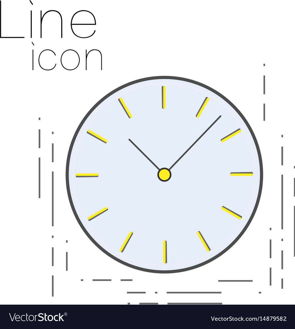 Icon time in linear simple style clock sign