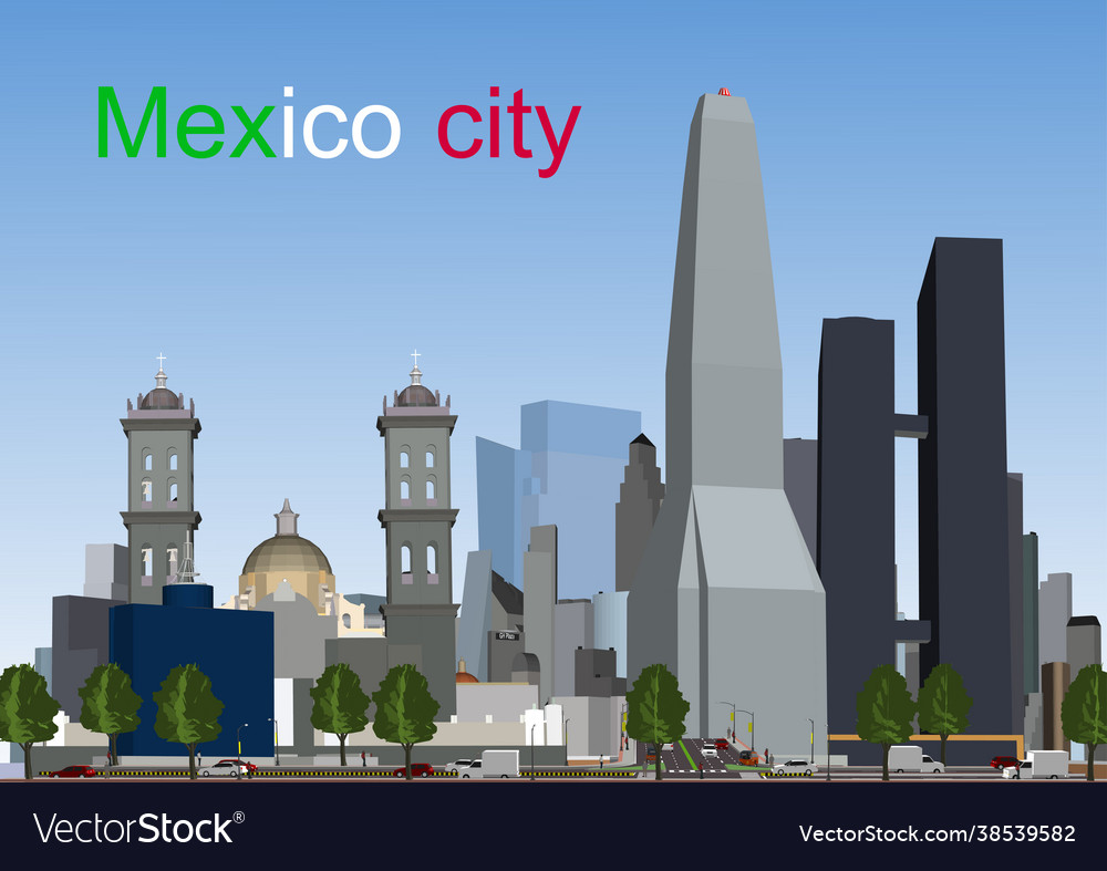 Mexico detailed skyline travel and tourism