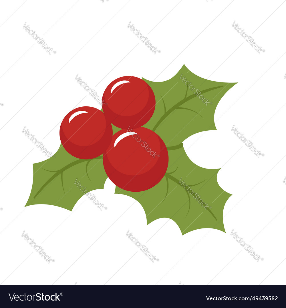 Mistletoe happy holidays greeting card Royalty Free Vector