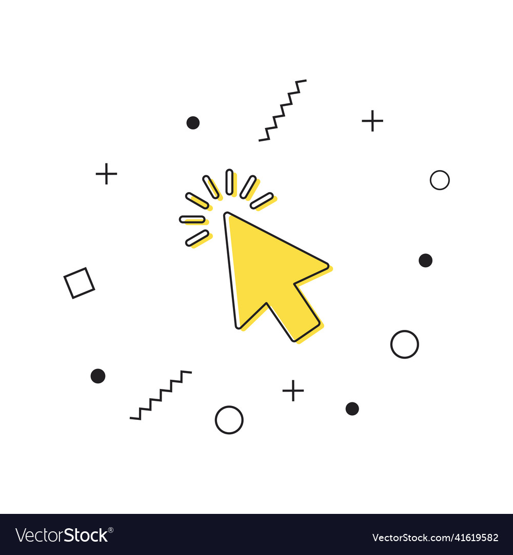 Pointer cursor computer mouse icon yellow vector image Pointer cursor computer mouse icon yellow